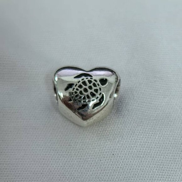 Pandora Maui Turtle Heart Destination Travel Charm, S925 Silver Jewelry - Picture 1 of 4